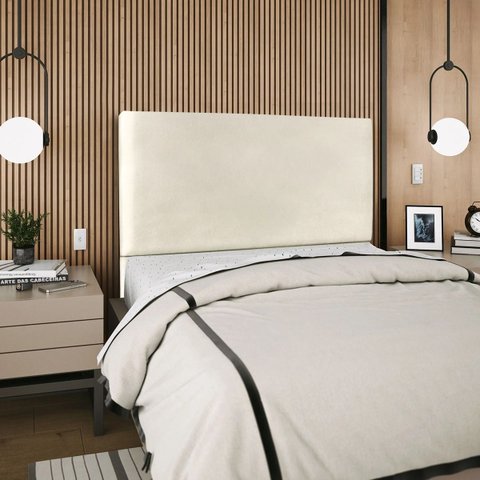 Cabeceira Cama Box Reta Queen 160cm Luna Corino C/frame Bege