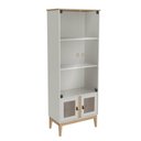 Ver imagem 1 de Cristaleira Trama Mel Off White em Mdp com 2 Portas de Vidro Mb 1005 Movelbento