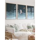 Ver imagem 1 de Kit 3 Quadros Decorativos Infantil Animais Fundo Oceano No3