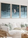 Ver imagem 1 de Kit 3 Quadros Decorativos Infantil Animais Fundo Oceano No3
