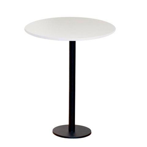 Mesa Pisa Beta Bistrô Fratini 107,50cm (a) Disco Redondo Preto Tampo Mdp Redondo Branco 80cm (l)