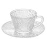Xícara P/chá C/pires de Cristal Martelado Petra Transparente 180ml Lyor - 1