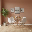 Ver imagem 1 de Conjunto Mesa Redonda Eames Madeira 90cm + 4 Cadeiras Eames Dsw Sala Cozinha Jantar La Mobilia