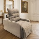 Ver imagem 2 de Poltrona Graça Cadeira Papai Mamãe Idoso Reclinável e Retrátil Capuccino Boucle