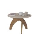 Ver imagem 3 de Mesa de Centro Jade Retrô Off White com Pinho Tampo Redondo - Artely 003824