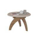 Ver imagem 1 de Mesa de Centro Jade Retrô Off White com Pinho Tampo Redondo - Artely 003824