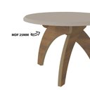 Ver imagem 4 de Mesa de Centro Jade Retrô Off White com Pinho Tampo Redondo - Artely 003824