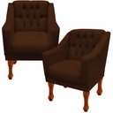 Ver imagem 3 de Kit Namoradeira + 2 Poltrona Decorativa Grécia - Dritex:suede Marrom