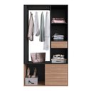 Ver imagem 2 de Guarda Roupas Closet Moderno com Cabideiro e Gaveta Prm. Cor:montana com Preto