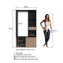 Ver imagem 6 de Guarda Roupas Closet Moderno com Cabideiro e Gaveta Prm. Cor:montana com Preto