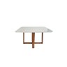 Mesa de Jantar Lille 120cm X 90cm Base em Madeira Tampo com Vidro Off White - 1