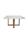 Ver imagem 1 de Mesa de Jantar Lille 120cm X 90cm Base em Madeira Tampo com Vidro Off White
