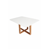 Mesa de Jantar Lille 120cm X 90cm Base em Madeira Tampo com Vidro Off White - 2