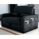 Ver imagem 1 de Sofá Cama Solar Nobre 2 Lugares 140cm Preto Veludo Matrix