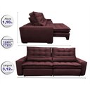 Ver imagem 2 de Sofá Retrátil e Reclinável 3,12m Molas Ensacadas Cama inBox Catar Velusoft Vinho