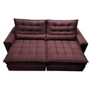 Ver imagem 5 de Sofá Retrátil e Reclinável 3,12m Molas Ensacadas Cama inBox Catar Velusoft Vinho