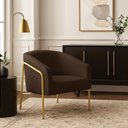 Ver imagem 1 de Poltrona Sala Industrial Alta Dourado Stella Suede D03 - D’Rossi