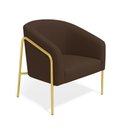 Ver imagem 2 de Poltrona Sala Industrial Alta Dourado Stella Suede D03 - D’Rossi