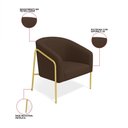Ver imagem 3 de Poltrona Sala Industrial Alta Dourado Stella Suede D03 - D’Rossi