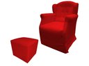 Ver imagem 1 de Poltrona Cadeira De Amamentação Com Balanço E Puff Manu Suede Vermelho Ms Decor