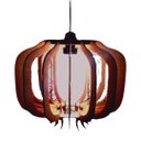 Ver imagem 1 de Luminária Teto tipo Pendente SAFIRA MDF - Completa - Cor: Marrom