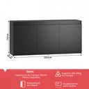 Ver imagem 2 de Balcão Buffet 3 Portas Mel Preto - Viero Móveis