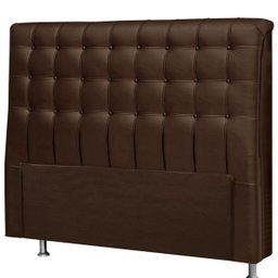 Cabeceira Dama 1,60 Cm Cama Box Queen Corino Marrom - 1