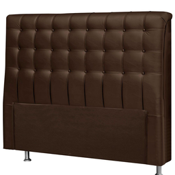 Cabeceira Dama 1,60 Cm Cama Box Queen Corino Marrom - 3