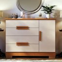 Ver imagem 7 de Cômoda Sapateira 4 Gavetas 1 Porta Bréscia Nature Off