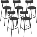Ver imagem 1 de Kit 05 Banquetas Baixa Bar Cozinha Sala de Jantar Estrutura em Aço Milão L02 Suede Preto - Lyam