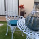 Ver imagem 3 de 4 Cadeiras Viena Alumínio Mesa Área Externa Jardim Varanda Azul Claro