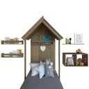 Ver imagem 3 de Conjunto Infantil Cama Nicho Prateleira e Revisteiros Bramov Móveis Bege/Carvalho Mel