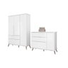 Quarto Infantil Bebê Melinda Cômoda Guarda Roupa Branco - 1