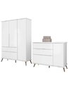 Ver imagem 1 de Quarto Infantil Bebê Melinda Cômoda Guarda Roupa Branco