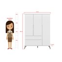 Ver imagem 3 de Quarto Infantil Bebê Melinda Cômoda Guarda Roupa Branco