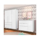 Ver imagem 2 de Quarto Infantil Bebê Melinda Cômoda Guarda Roupa Branco