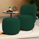 Ver imagem 2 de Poltrona Decorativa com Puff Orgânico Molly Bouclê Verde - Desk Design