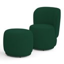 Ver imagem 1 de Poltrona Decorativa com Puff Orgânico Molly Bouclê Verde - Desk Design