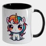 Caneca Branca com Interna Preta Y5 Unicórnio Fofinho Arte - 1