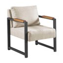 Ver imagem 1 de Poltrona Estilo Industrial Ipanema Tecido Impermeável:ac Bege Claro