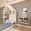 Ver imagem 7 de Conjunto Infantil Cama Nicho Prateleira e Revisteiros Bramov Móveis Branco