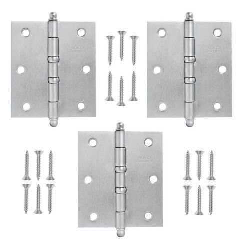 Dobrad. Aco 3 1/2 X 3 Lm C/anel C/3 Escovado Acetinado - 1