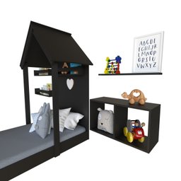 Conjunto Infantil Cama Nicho Prateleira e Revisteiros Bramov Móveis - 5