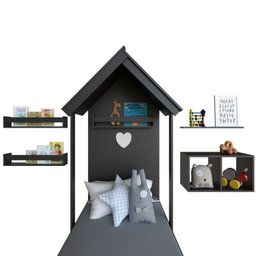 Conjunto Infantil Cama Nicho Prateleira e Revisteiros Bramov Móveis - 3