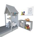 Ver imagem 5 de Conjunto Infantil Cama Nicho Prateleira e Revisteiros Bramov Móveis Cinza/Cristal