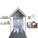 Ver imagem 3 de Conjunto Infantil Cama Nicho Prateleira e Revisteiros Bramov Móveis Cinza/Cristal