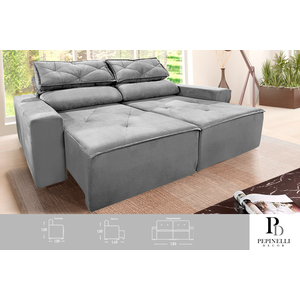 Sofá Retrátil e Reclinável 1,80m com Molas – Design Slim e Sofisticação