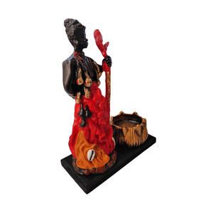 Porta Vela Exu Orixá Umbanda Candomblé Axé 15 cm Loja Mistica Logunedé 15 cm
