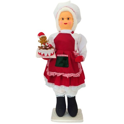 Boneco Natalino Mamãe Noel Confeiteira Chefe de Cozinha 90cm