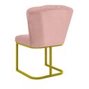 Ver imagem 6 de Kit 2 Cadeiras Poltrona Flor Pés Metal Dourado Mesa Quarto Cozinha Cor:rosa